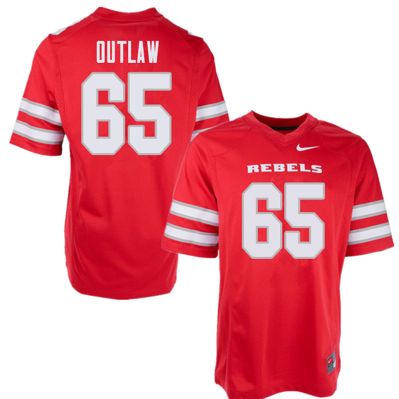 Men's UNLV Rebels #65 Donovan Outlaw College Football Jerseys Sale-Red